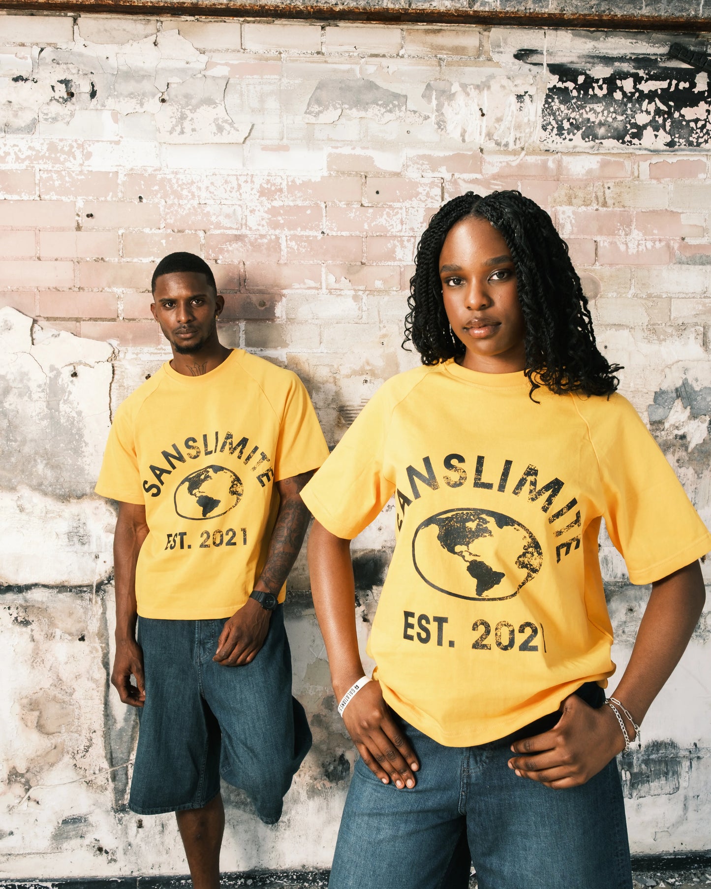 SansLimite ‘Concrete’ T Shirt - YELLOW