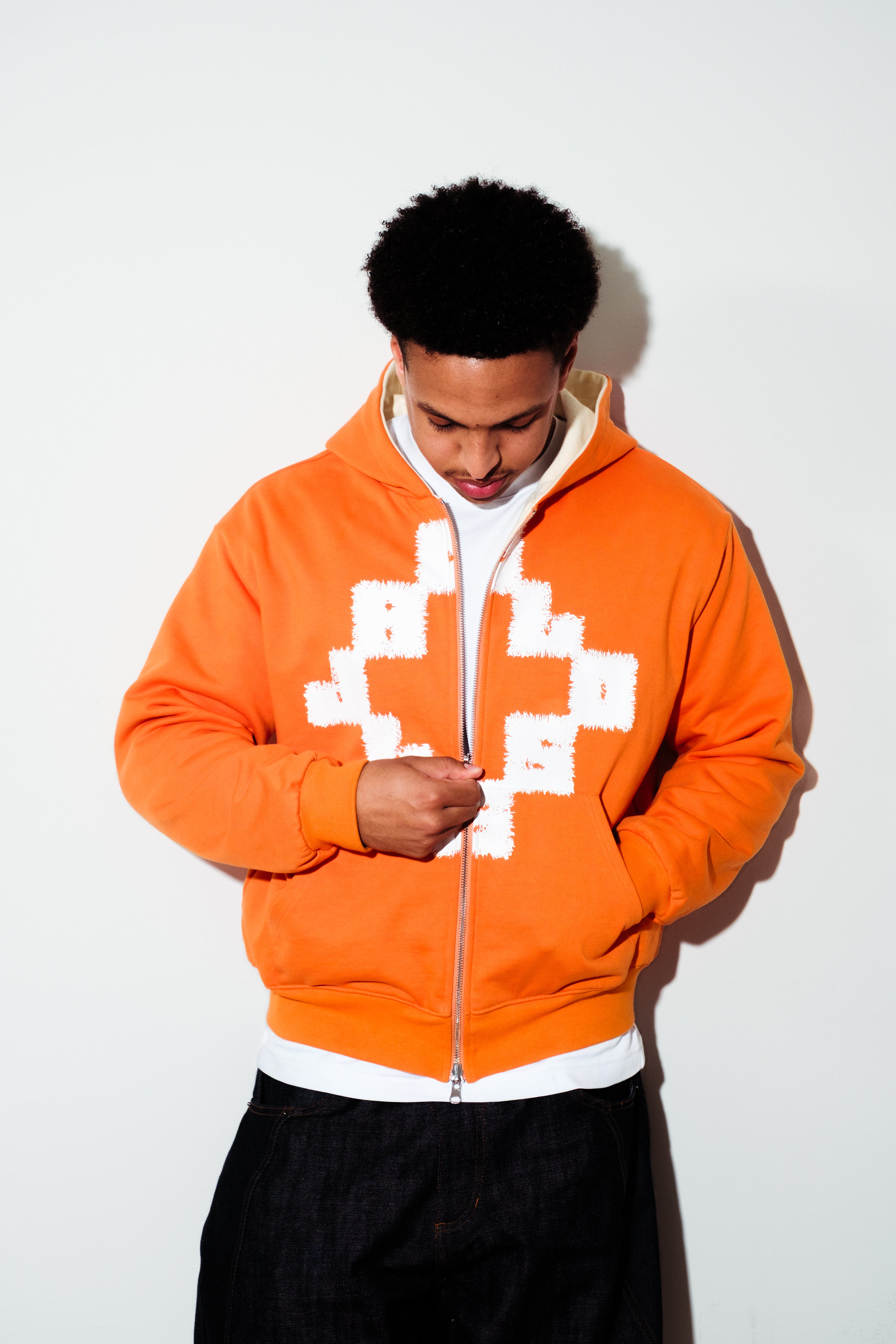 Revisble orange zip up