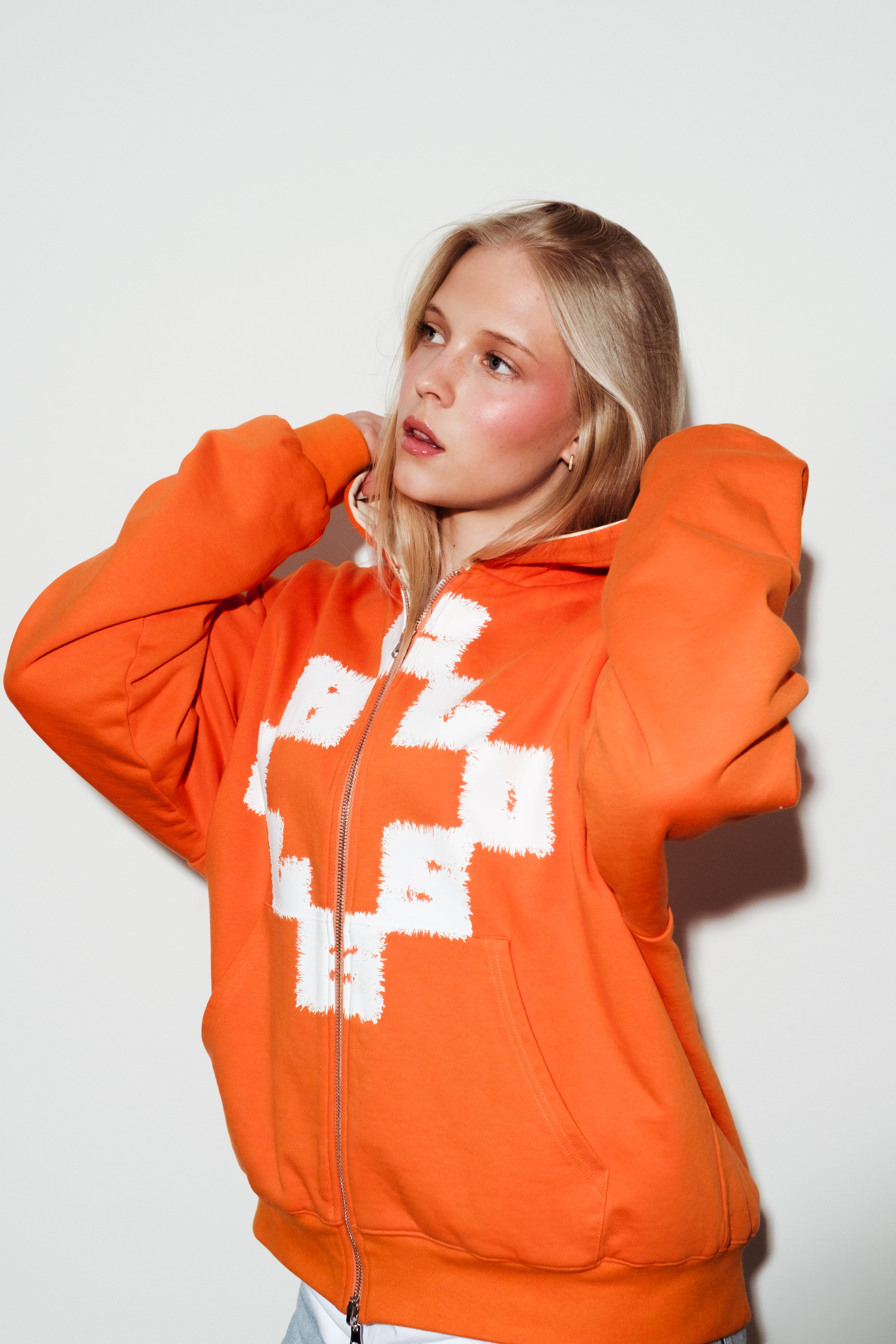 Revisble orange zip up